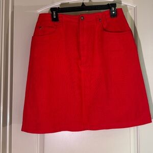 Liz Wear LinenCotton Red Skirt Vintage